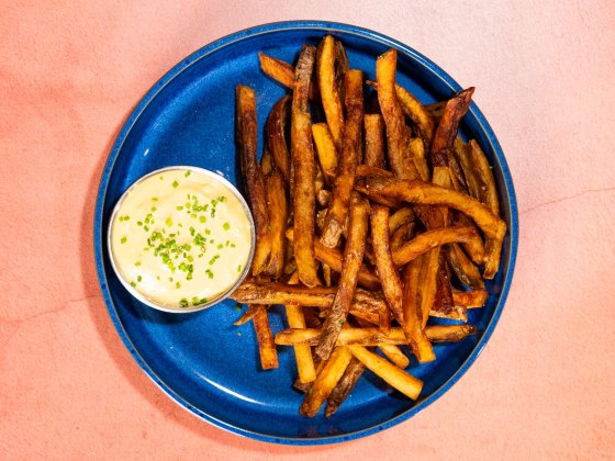 Triple-Cooked French Fries with Herb and Roasted Garlic Mayo